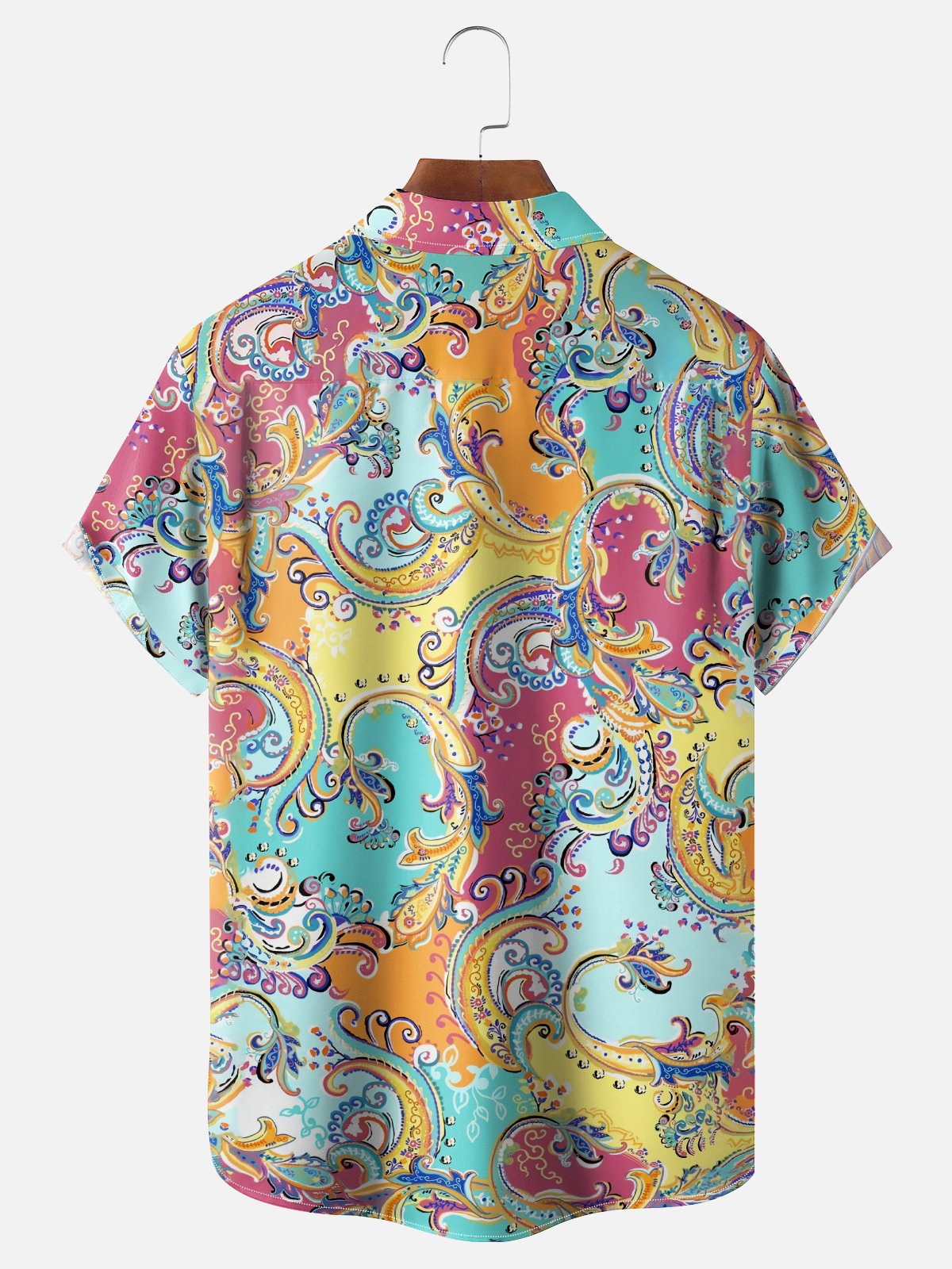 Moisture-wicking Paisley Chest Pocket Casual Shirt
