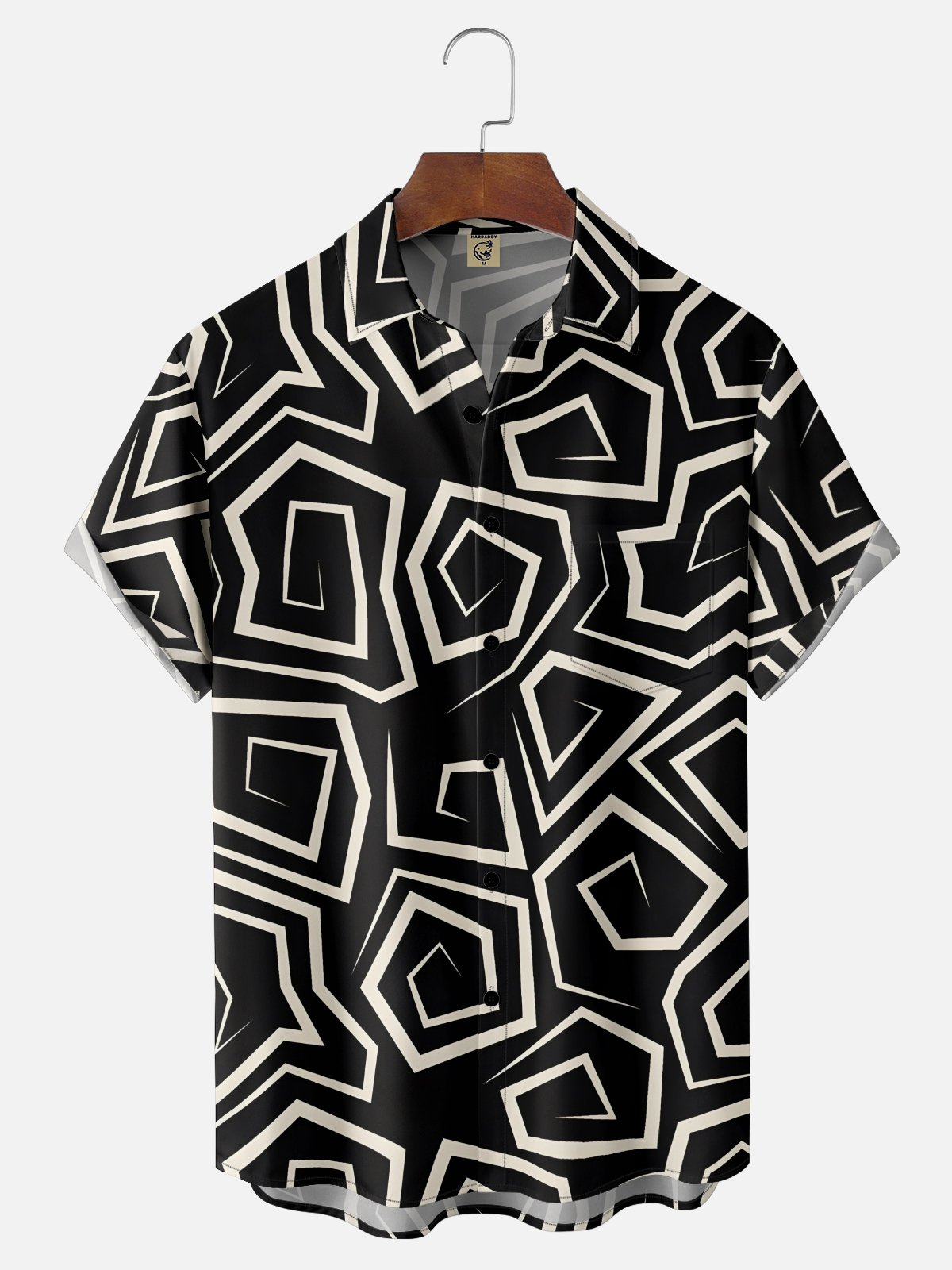 Moisture-wicking Geometric Chest Pocket Casual Shirt
