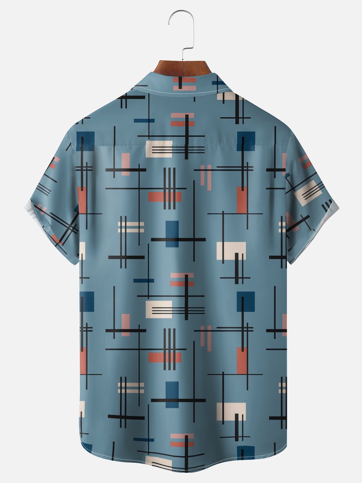 Moisture-wicking Geometric Chest Pocket Casual Shirt