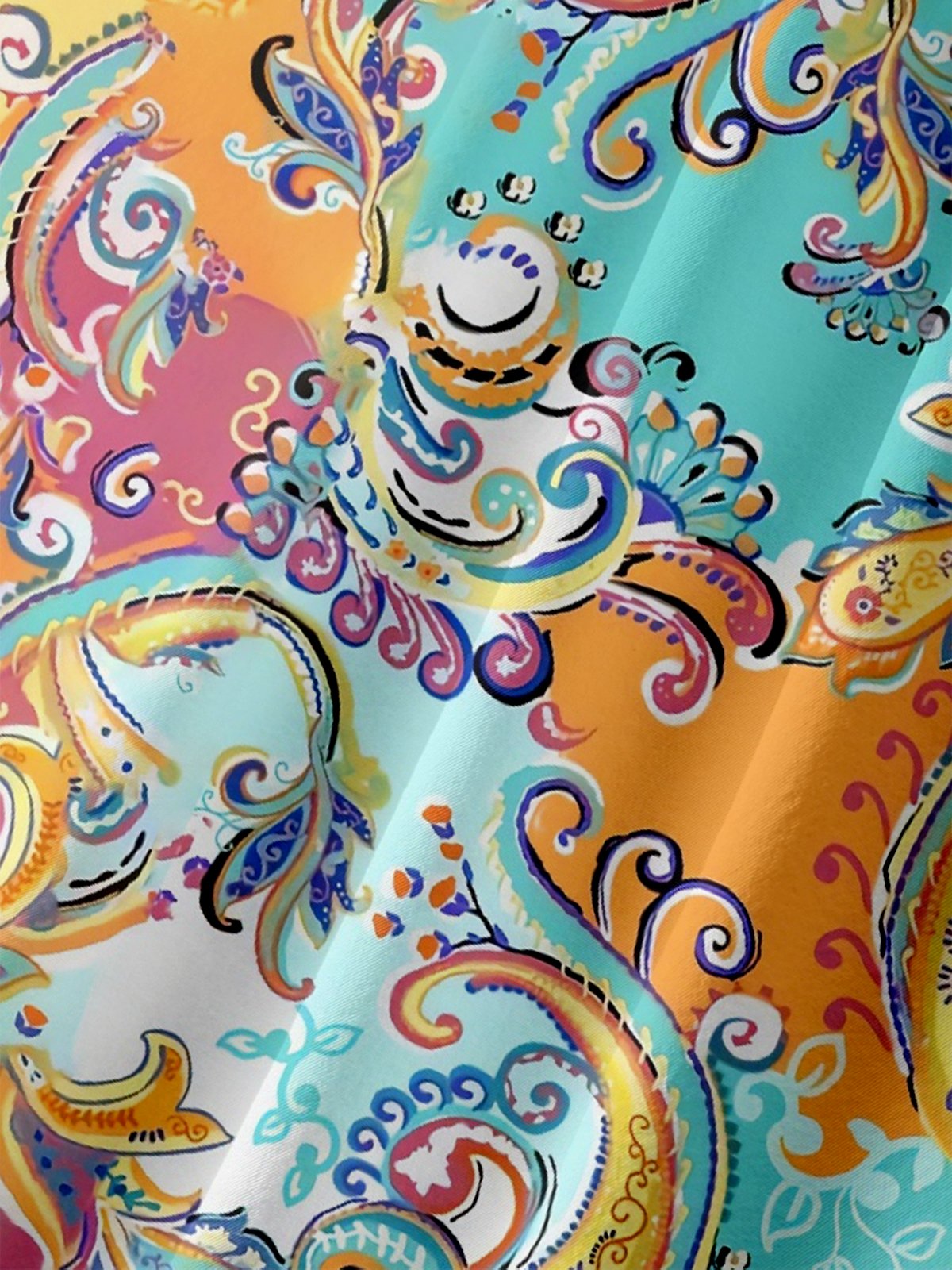 Moisture-wicking Paisley Chest Pocket Casual Shirt