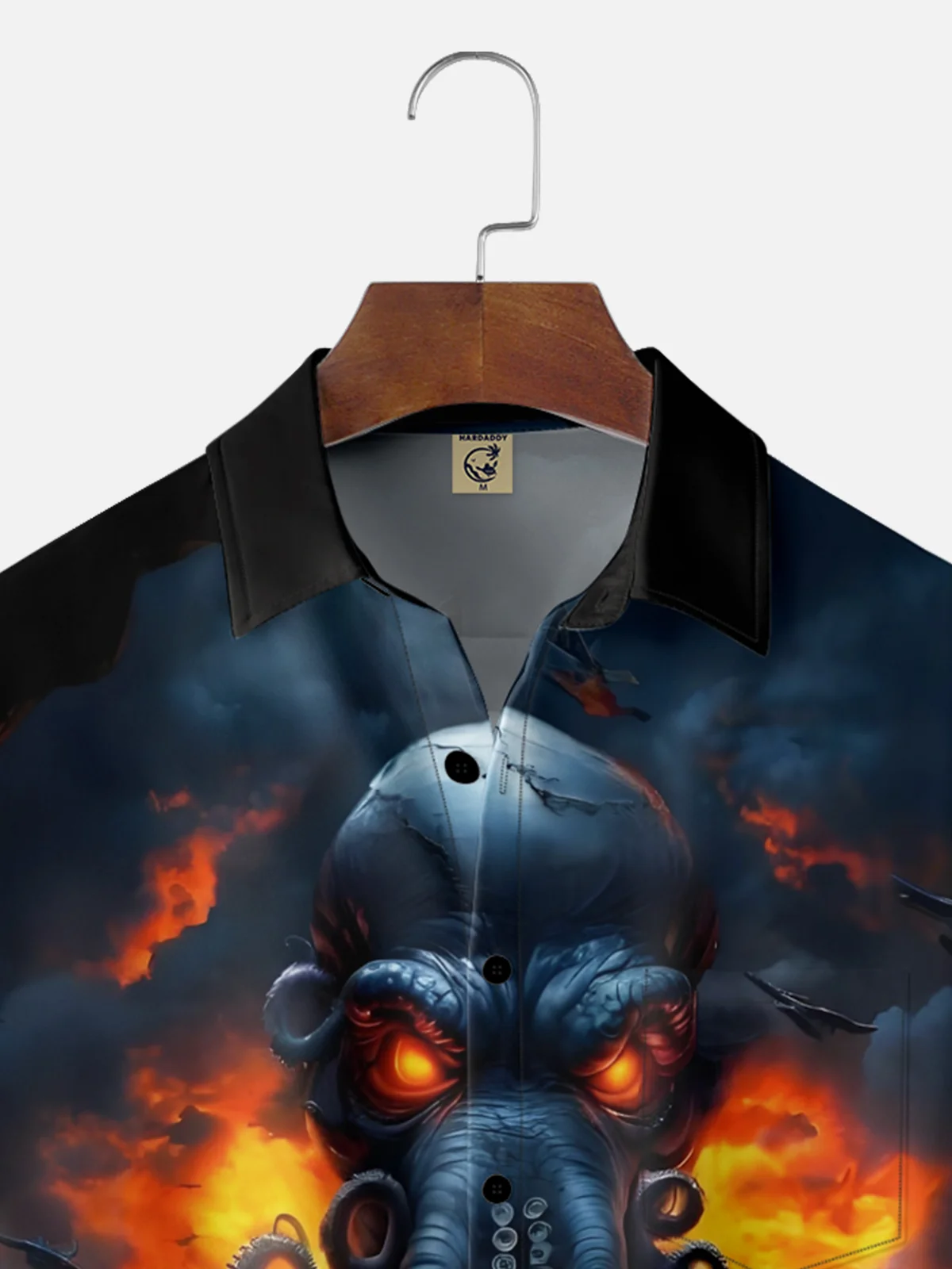 Moisture-wicking Pirate Ship Octopus Chest Pocket Casual Shirt