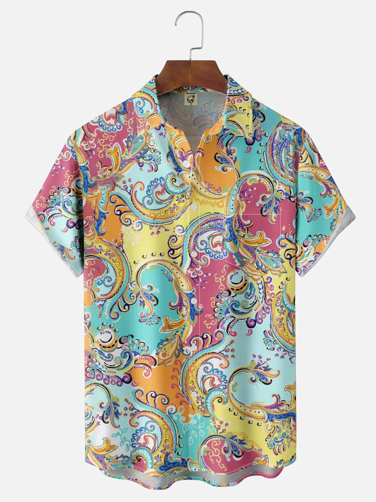 Moisture-wicking Paisley Chest Pocket Casual Shirt