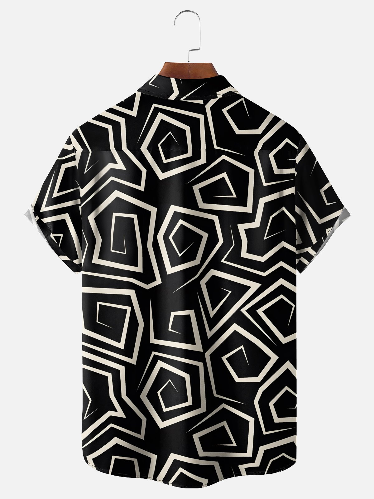 Moisture-wicking Geometric Chest Pocket Casual Shirt