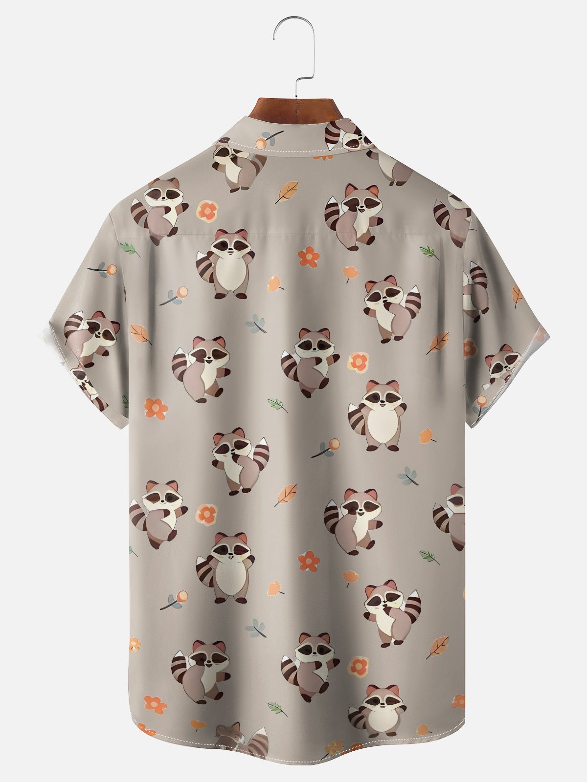 Hardaddy x Kimprut Imut Moisture Wicking Raccoon Lettering Chest Pocket Hawaiian Shirt