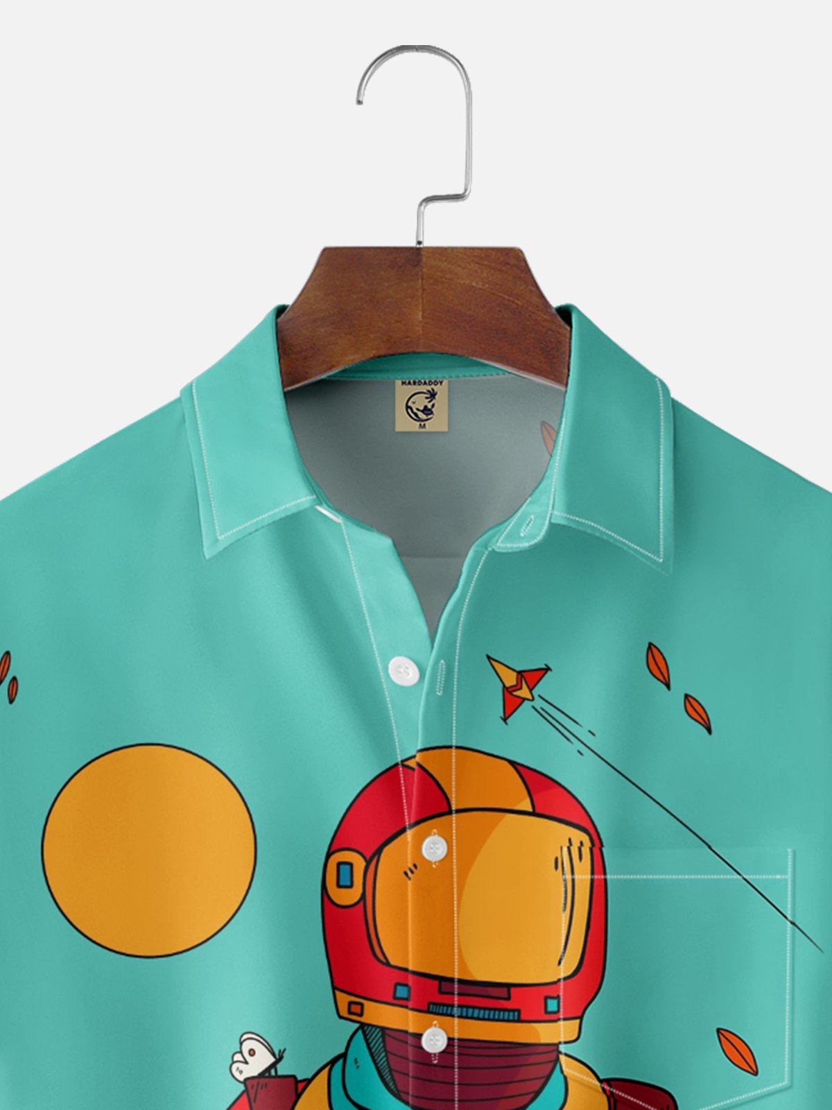 Hardaddy x Stephen Wade Moisture Wicking Astronaut Tropical Plants Chest Pocket Hawaiian Shirt