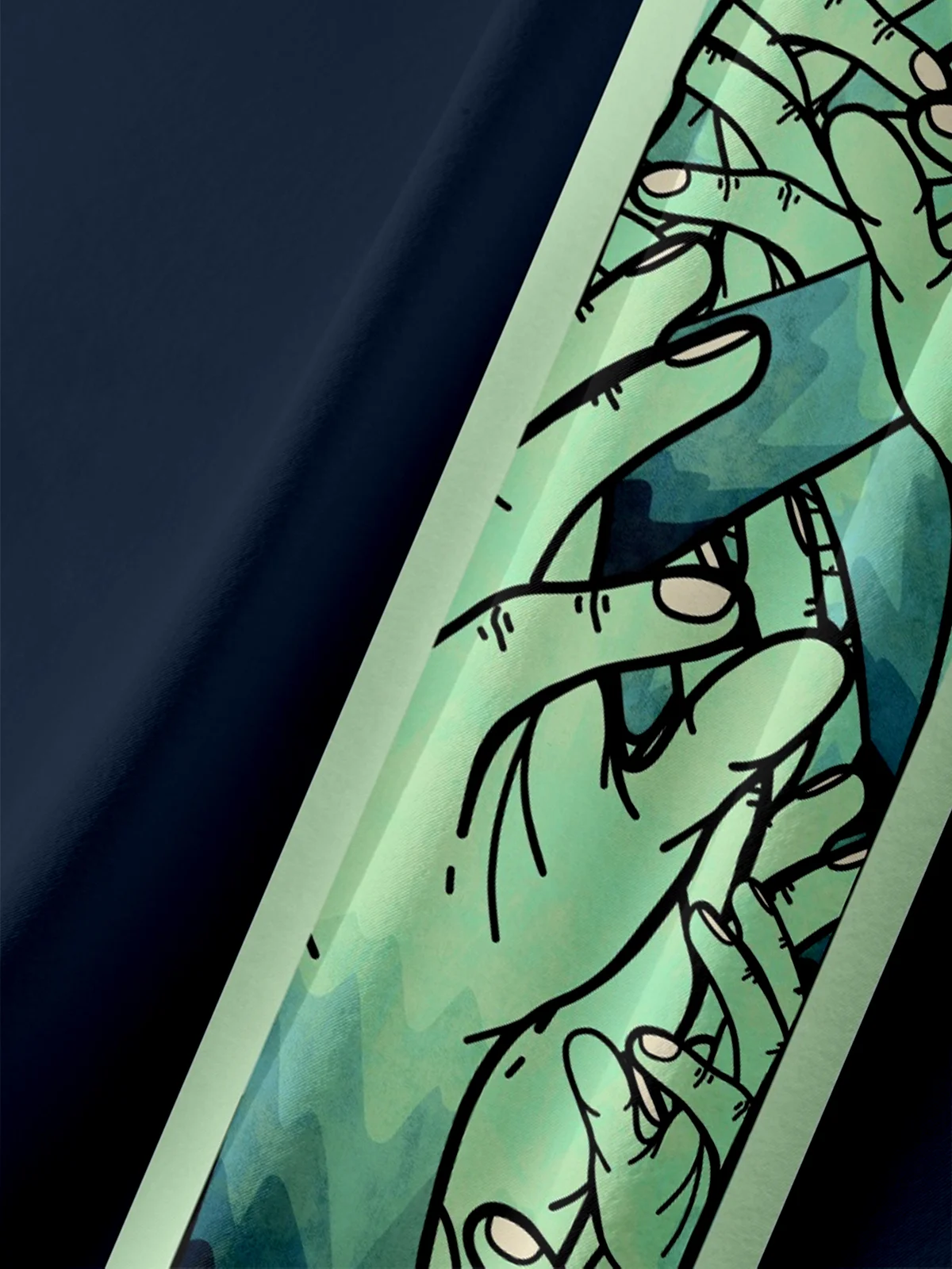 Hardaddy x Stephen Wade Moisture Wicking 3D Ombre Zombie Hand Chest Pocket Hawaiian Shirt