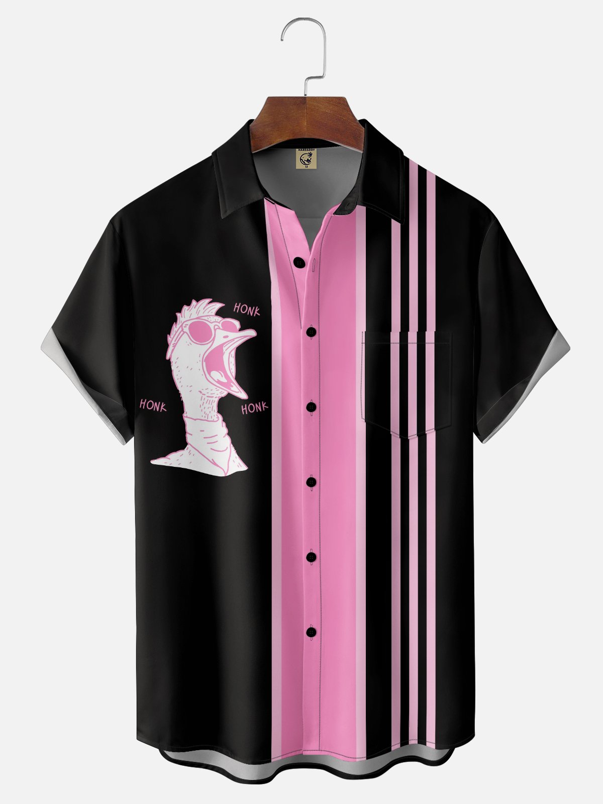 Hardaddy x Kimprut Imut Moisture Wicking Fun Goose Chest Pocket Hawaiian Shirt