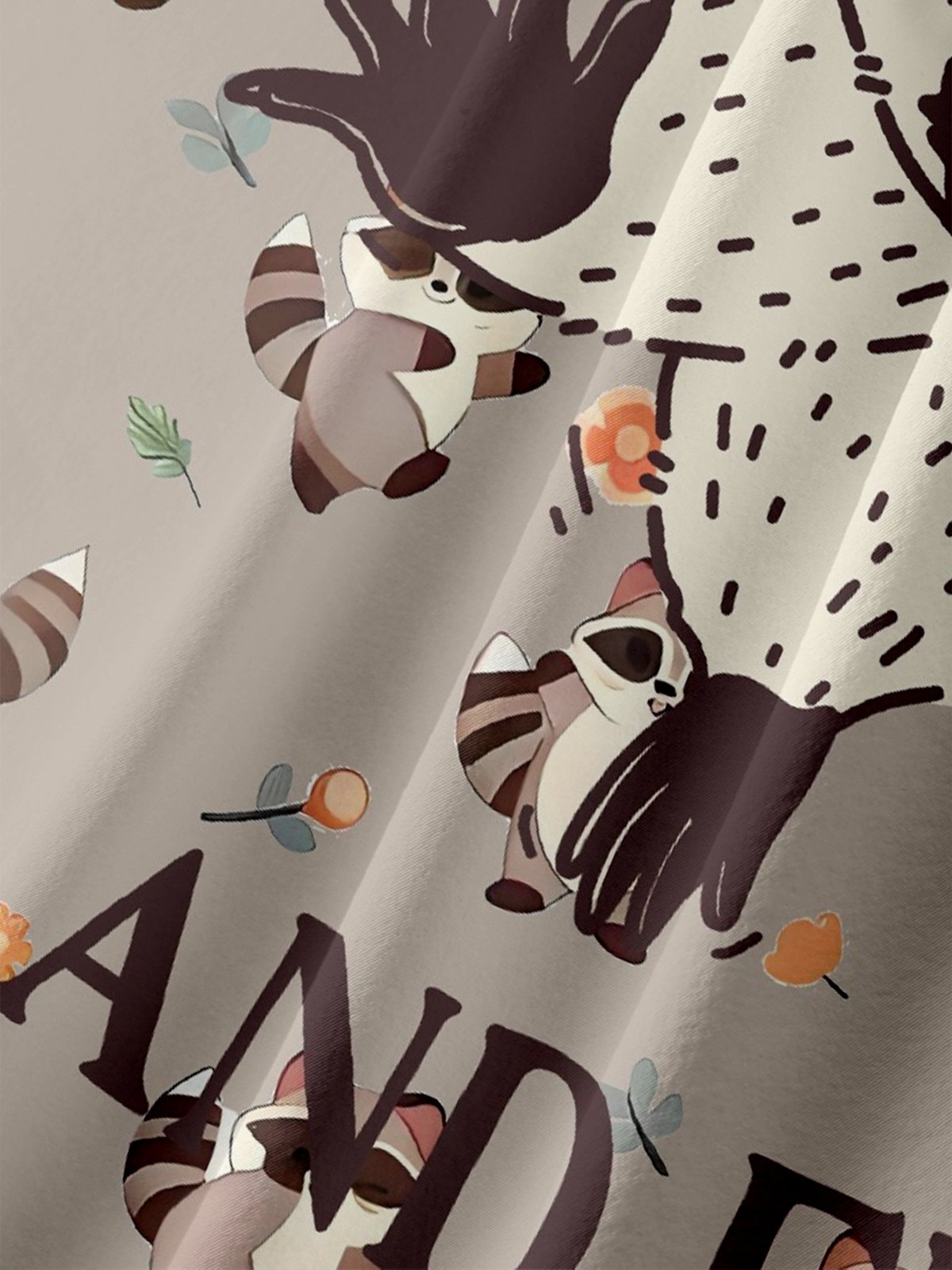 Hardaddy x Kimprut Imut Moisture Wicking Raccoon Lettering Chest Pocket Hawaiian Shirt