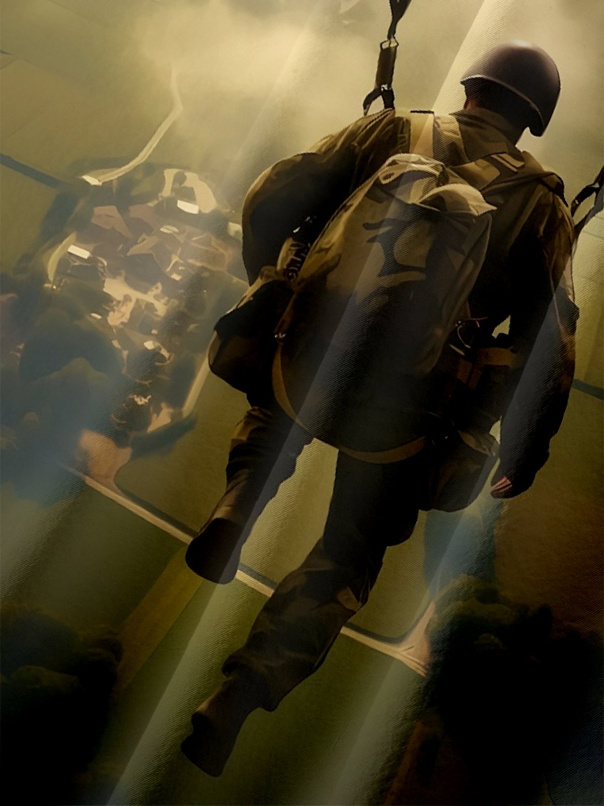 Moisture-wicking Normandy Landing 82nd Airborne Division Chest Pocket Casual Shirt