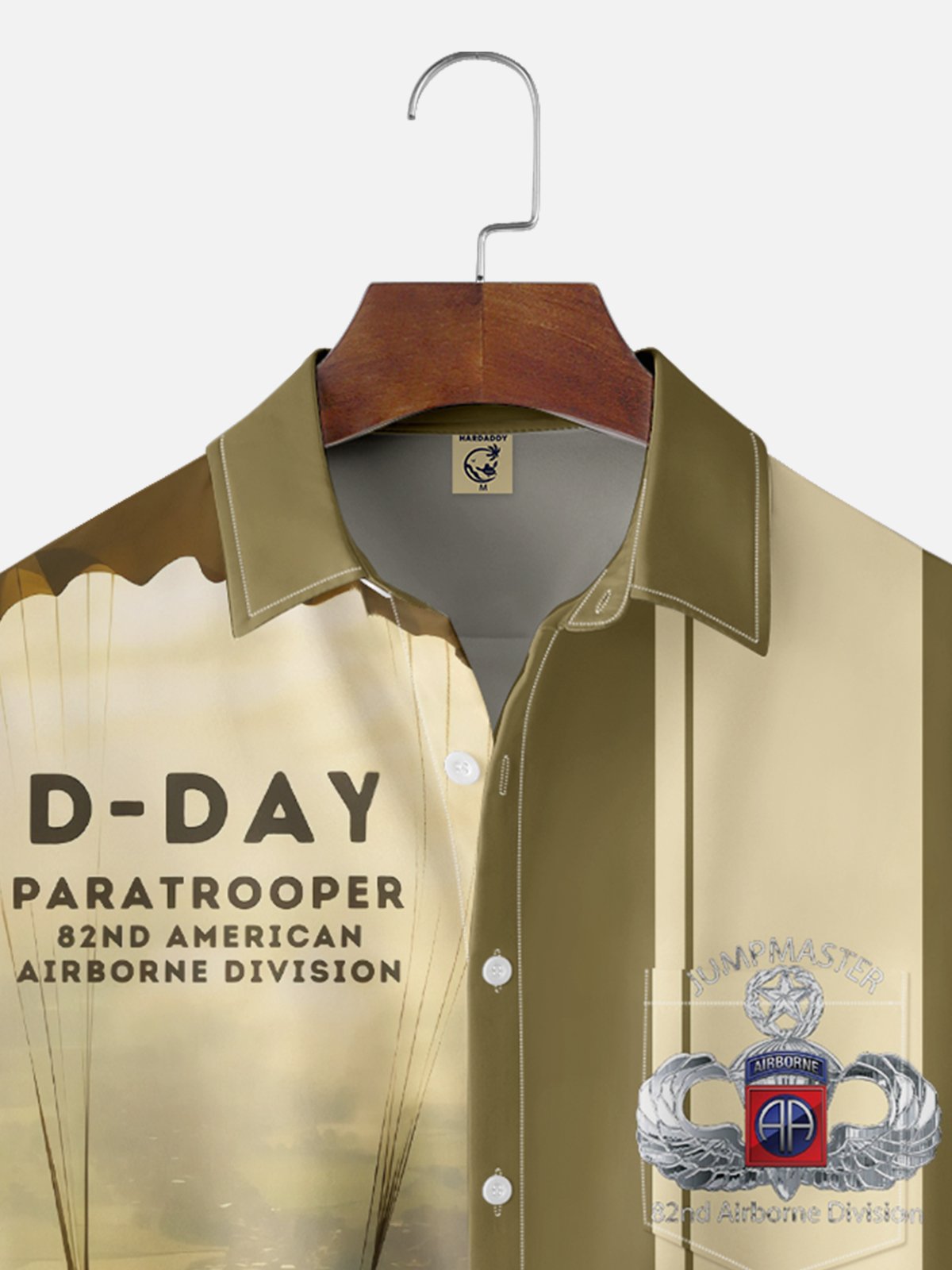 Moisture-wicking Normandy Landing 82nd Airborne Division Chest Pocket Casual Shirt