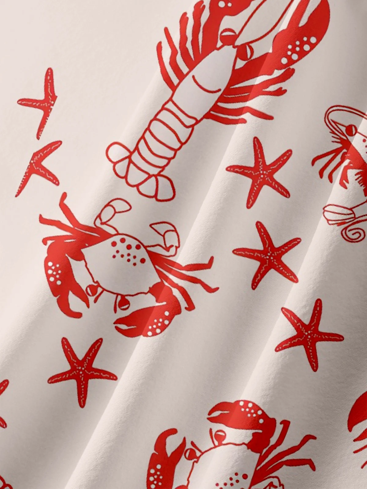 Moisture-wicking Marine Lobster Chest Pocket Hawaiian Shirt