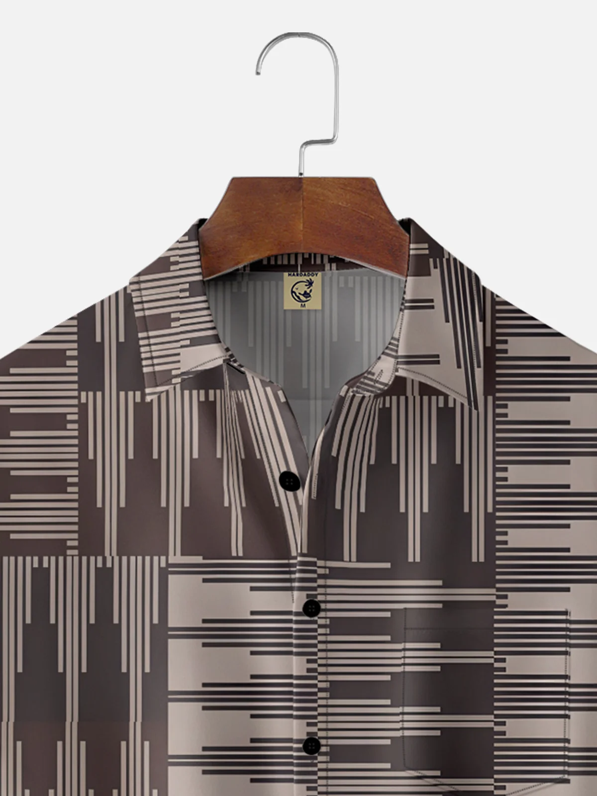 Moisture-wicking Geometric Stripes Chest Pocket Casual Shirt