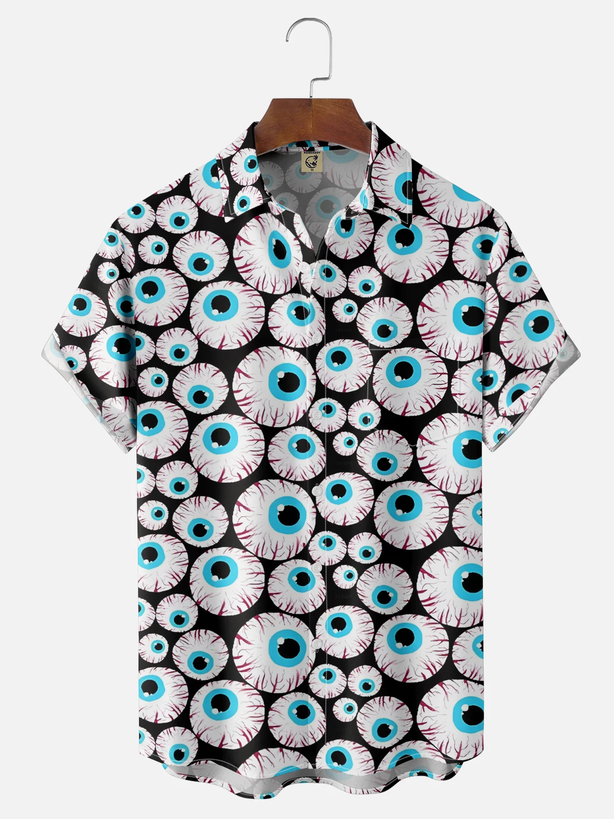 Moisture-wicking Eyeballs Chest Pocket Casual Shirt