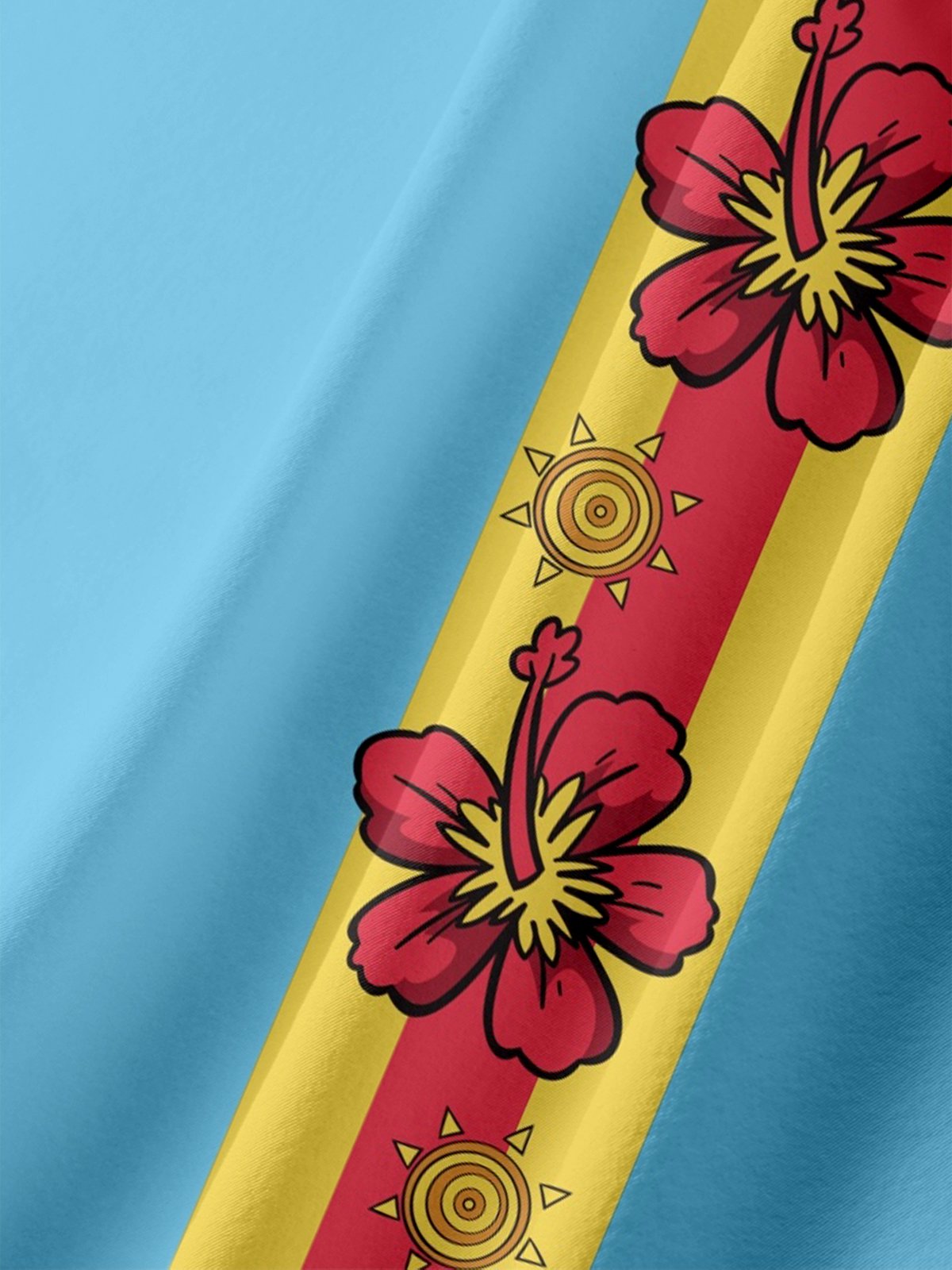 Moisture-wicking Tiki Time Floral Chest Pocket Bowling Shirt