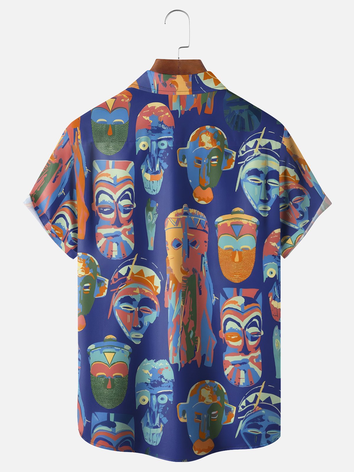 Moisture-wicking Tiki Chest Pocket Hawaiian Shirt