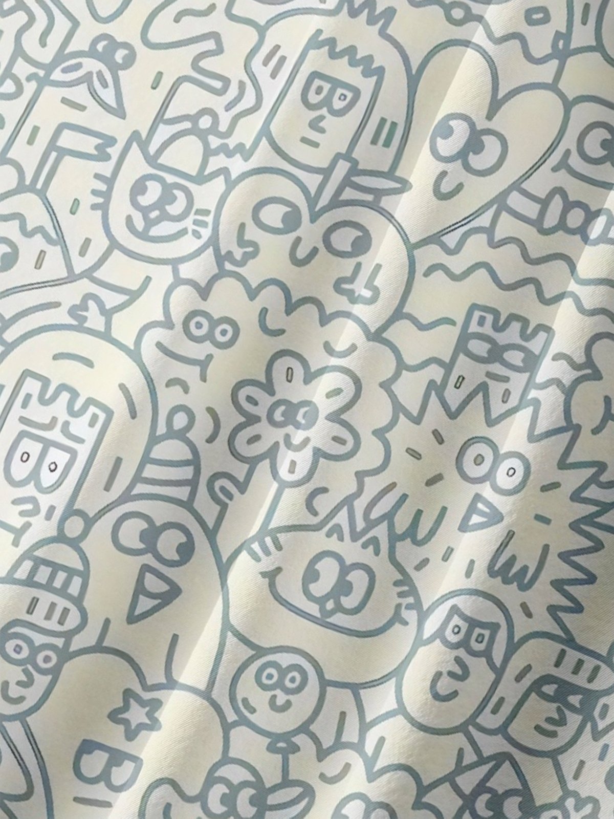 Moisture-wicking Heart Cartoon Chest Pocket Casual Shirt