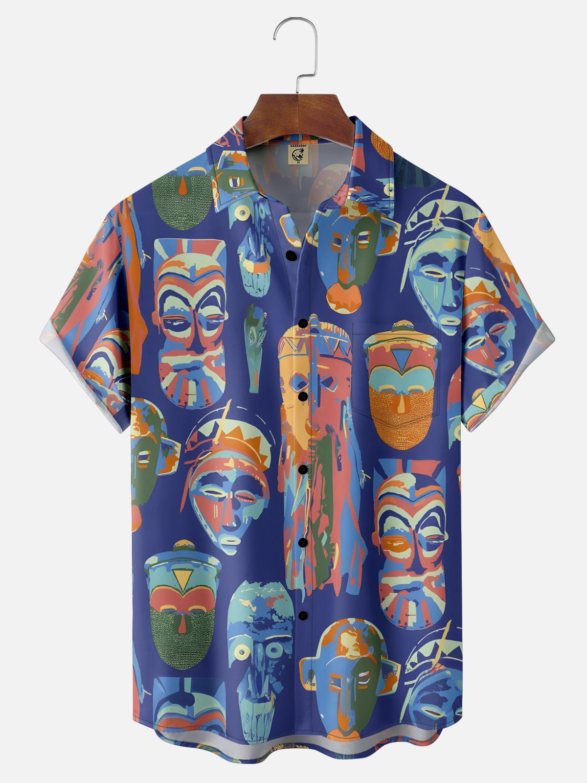 Moisture-wicking Tiki Chest Pocket Hawaiian Shirt