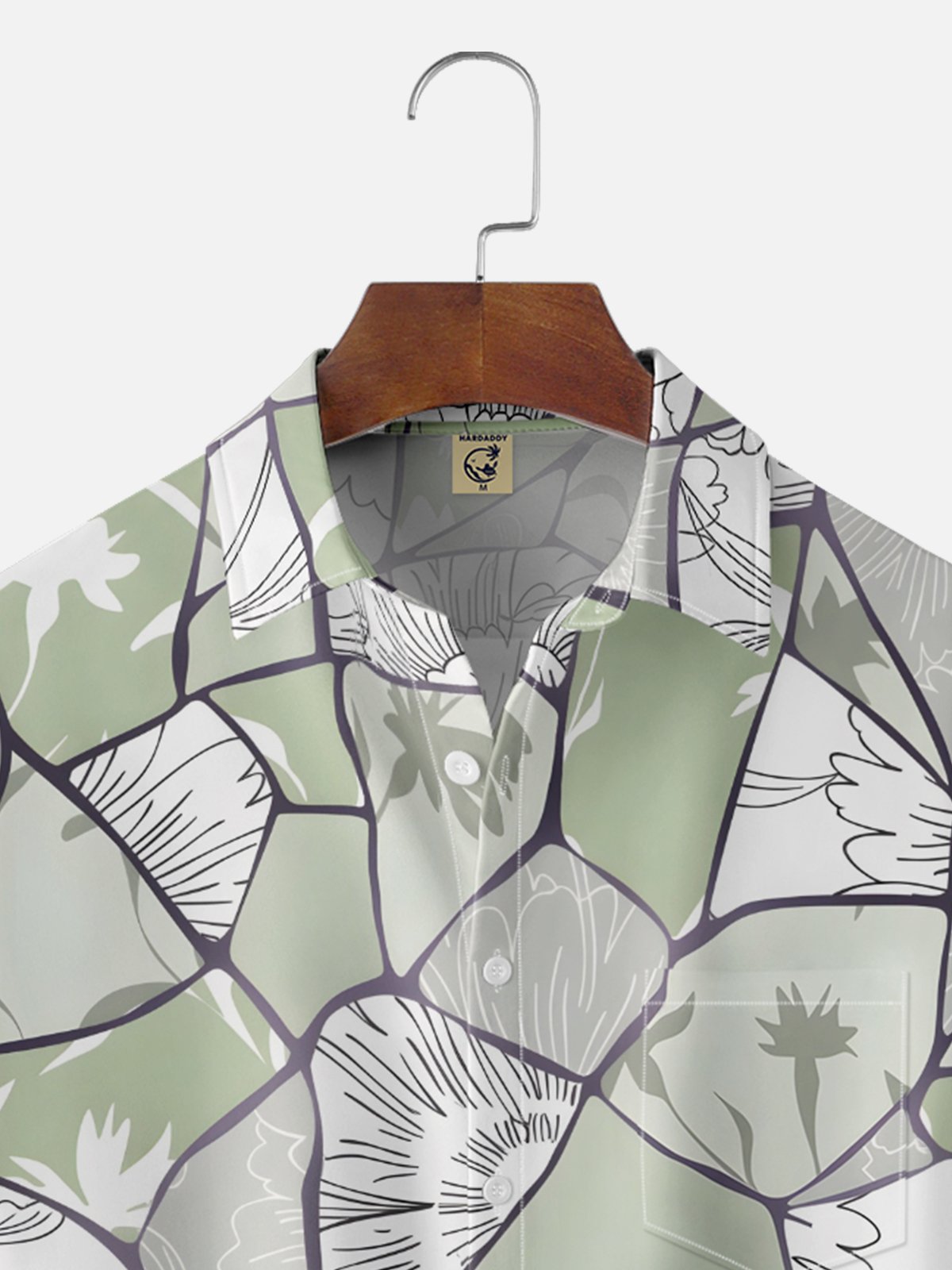 Moisture-wicking Artistic Abstract Chest Pocket Casual Shirt