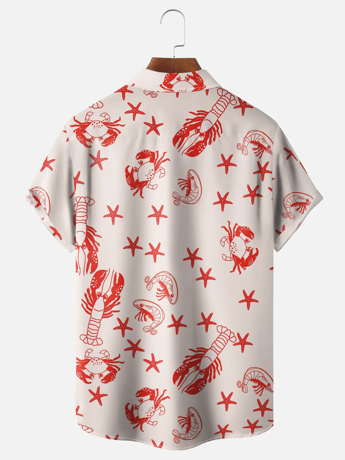 Moisture-wicking Marine Lobster Chest Pocket Hawaiian Shirt