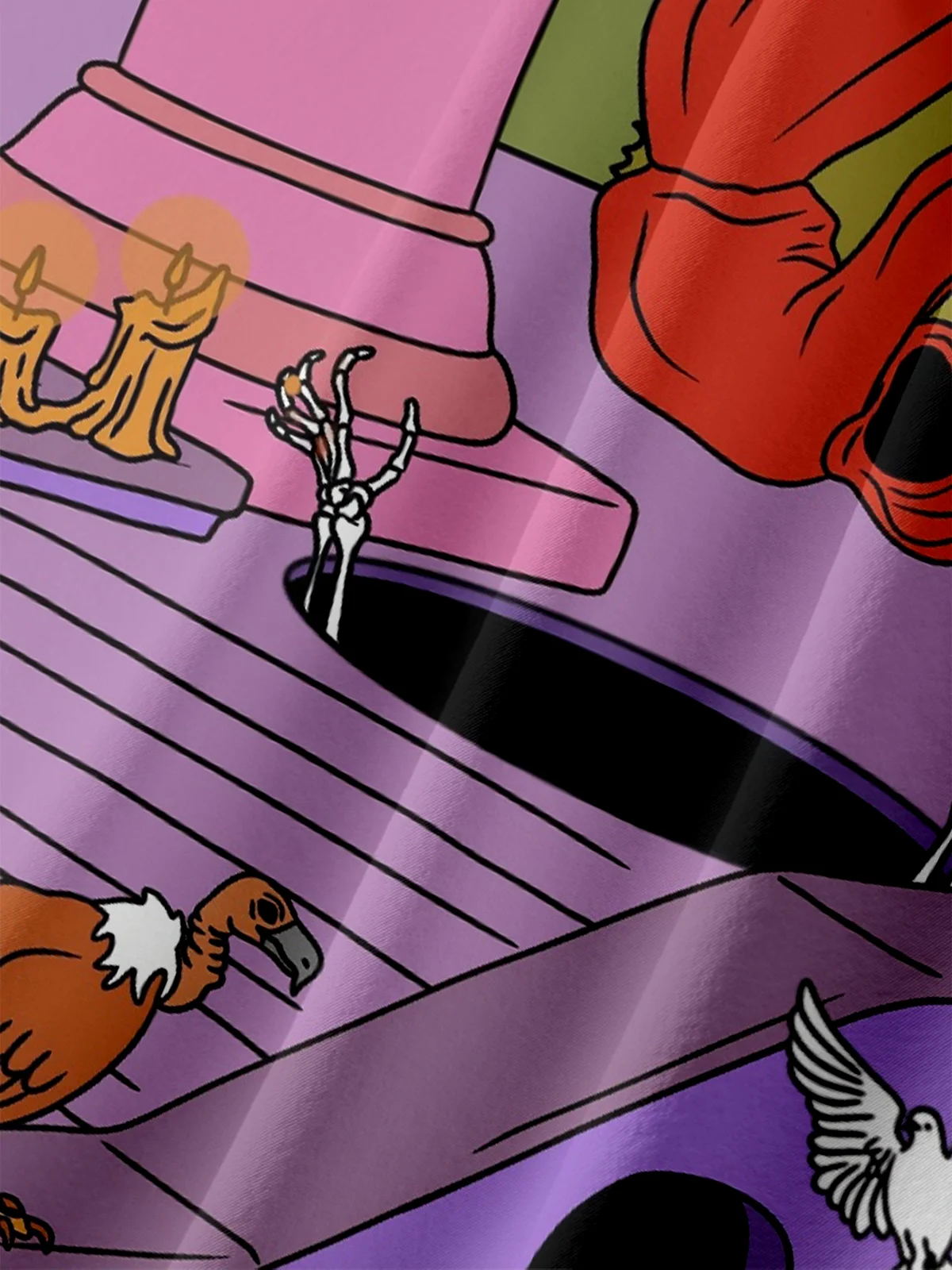 Hardaddy X Motel Gemini Moisture-wicking Ghost Chest Pocket Hawaiian Shirt