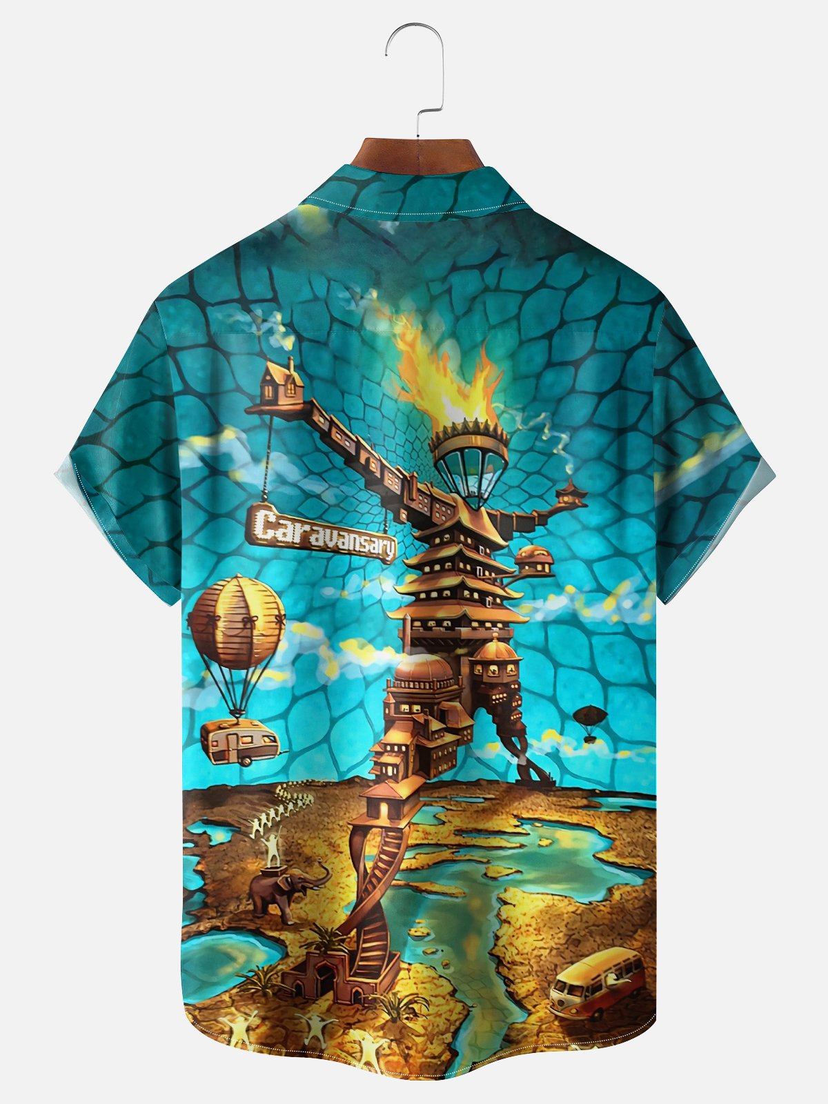 Moisture-wicking Burning Man Festival Chest Pocket Casual Shirt