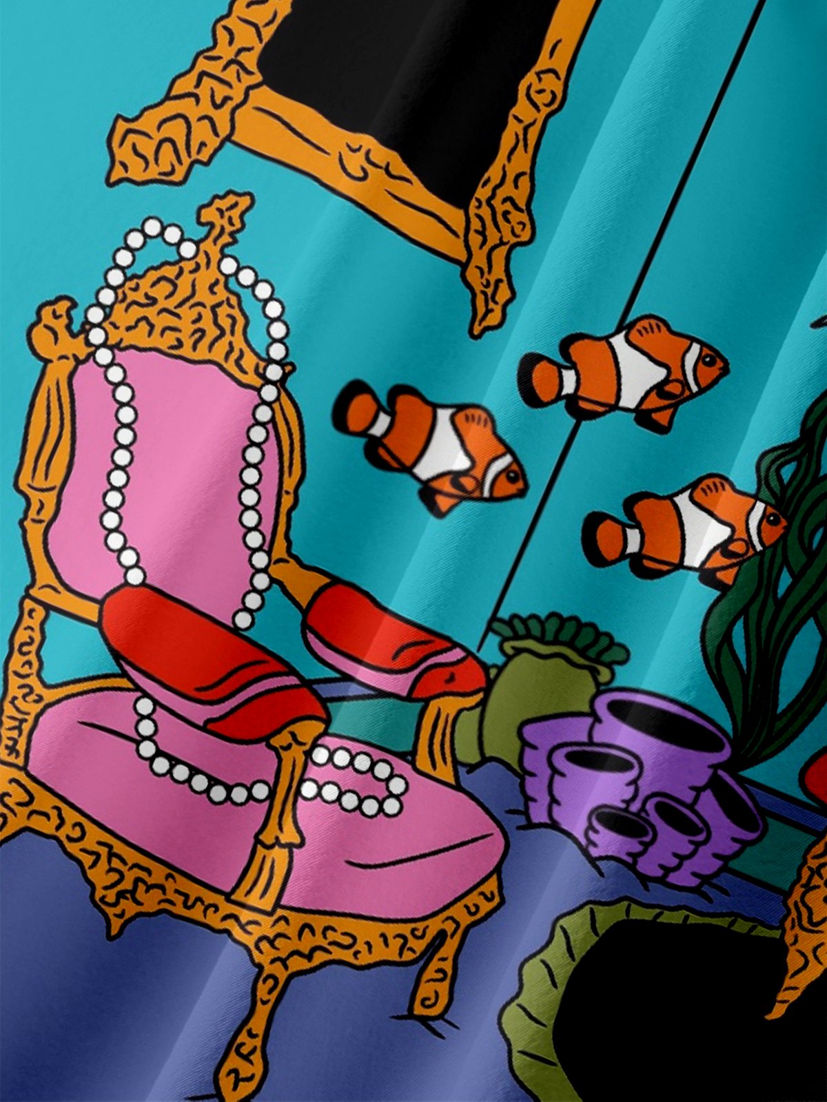 Hardaddy X Motel Gemini Moisture-wicking Shark Fishes Chest Pocket Hawaiian Shirt