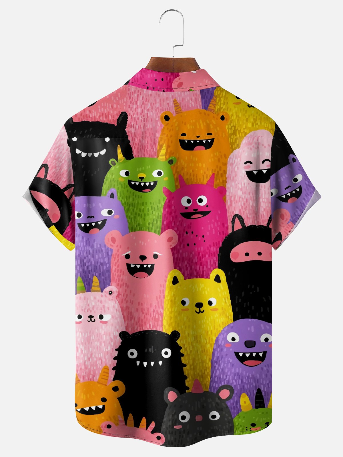 Moisture-wicking Cartoon Chest Pocket Casual Shirt