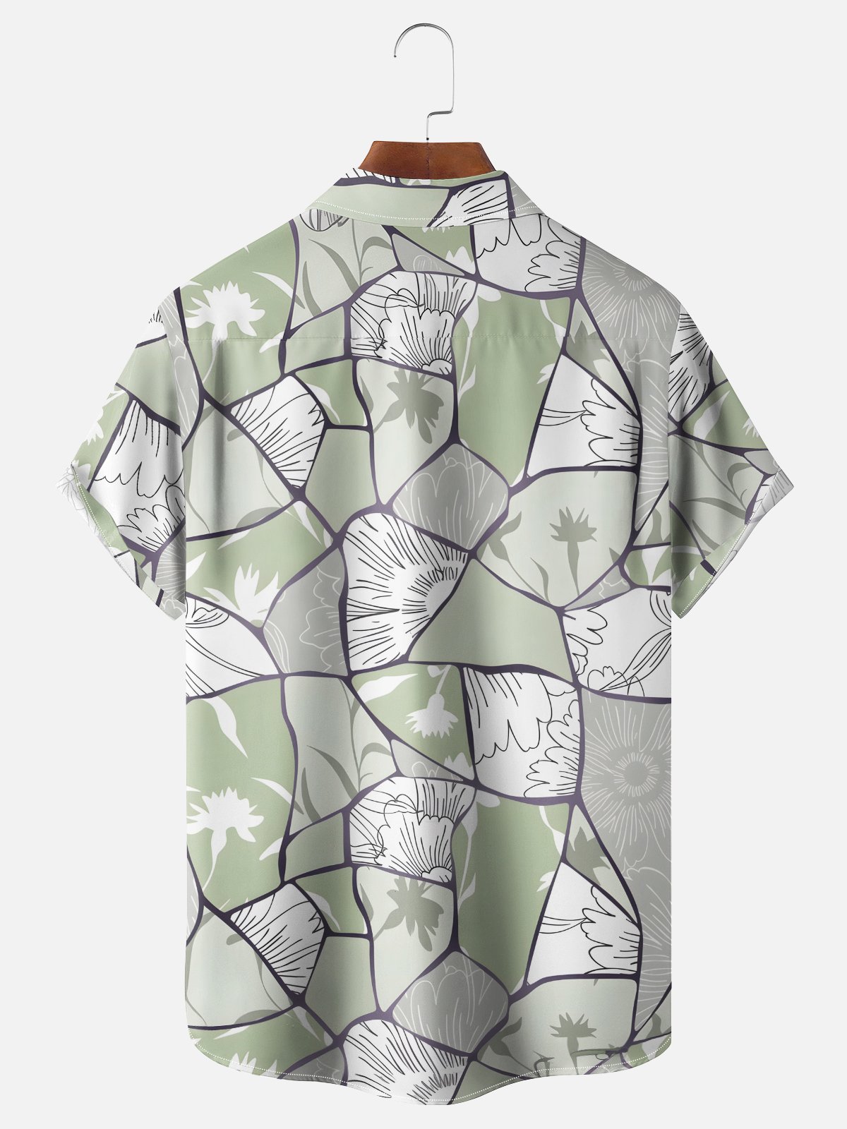 Moisture-wicking Artistic Abstract Chest Pocket Casual Shirt