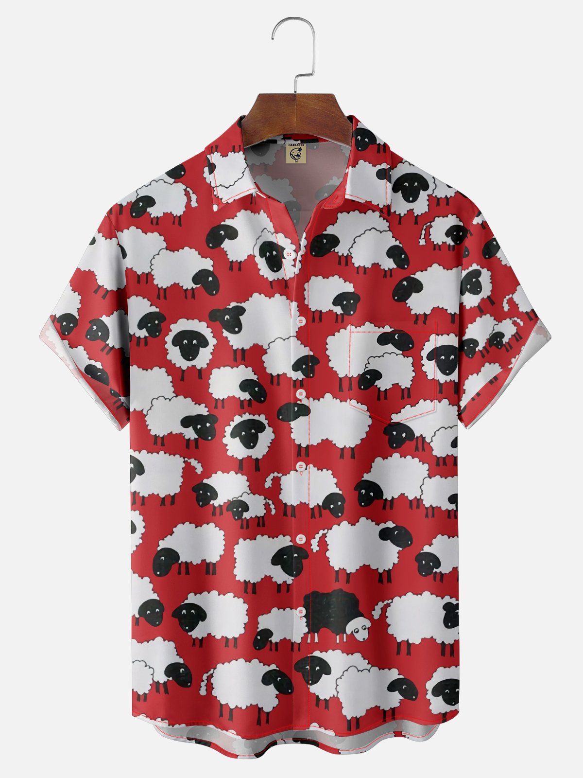 Moisture-wicking Sheep Chest Pocket Casual Shirt
