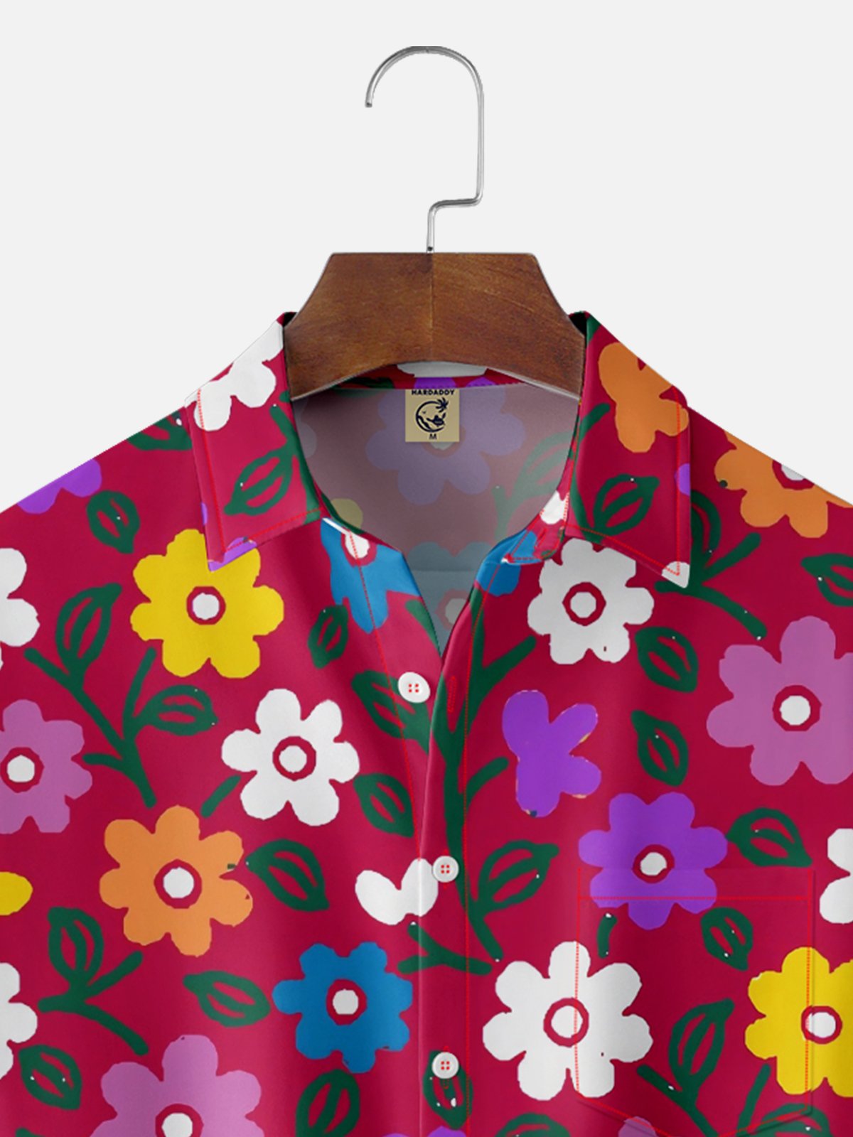 Moisture-wicking Floral Chest Pocket Hawaiian Shirt