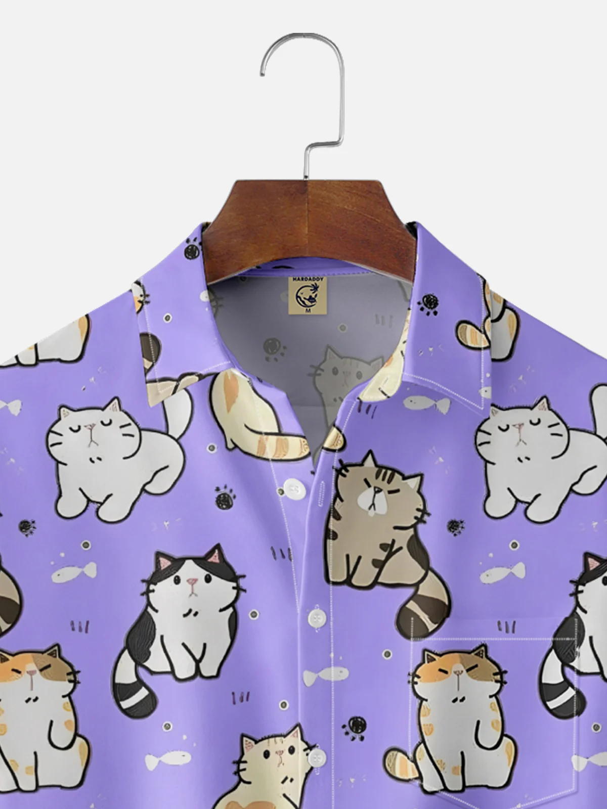 Moisture-wicking Cats Chest Pocket Casual Shirt
