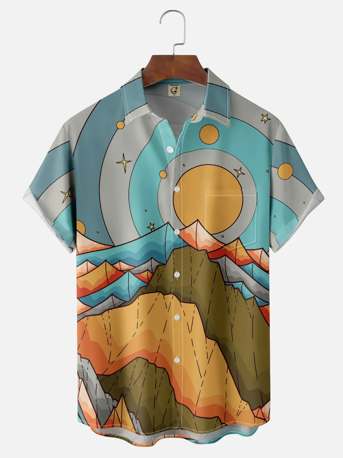 Hardaddy X Stephen Wade Moisture-wicking Landscape Chest Pocket Hawaiian Shirt