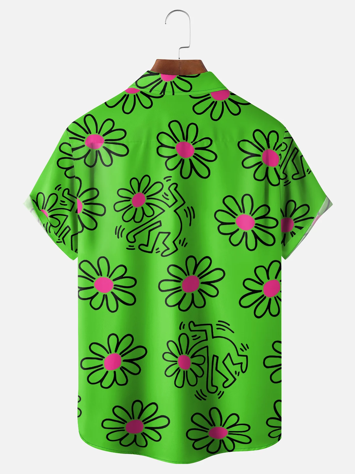 Moisture-wicking Floral Chest Pocket Hawaiian Shirt