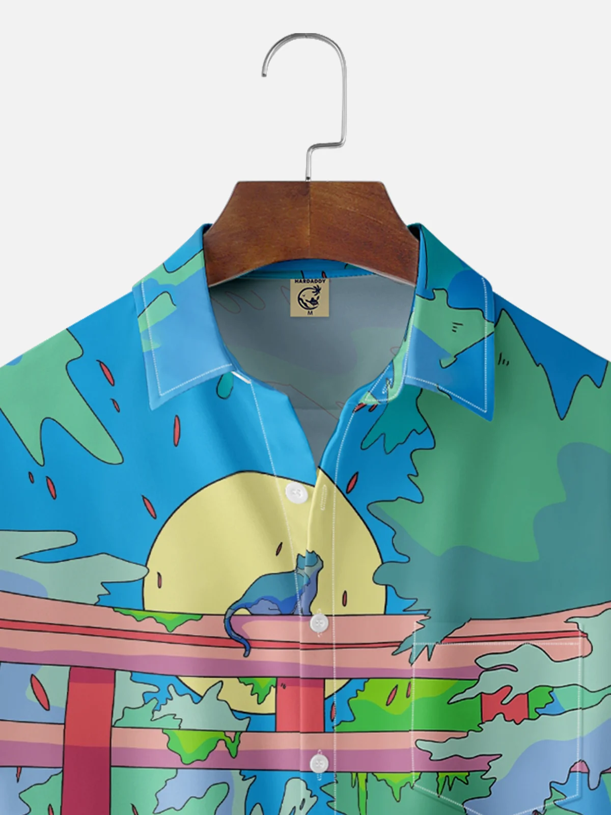 Hardaddy X Stephen Wade Moisture-wicking Japanese Pop Art Chest Pocket Hawaiian Shirt