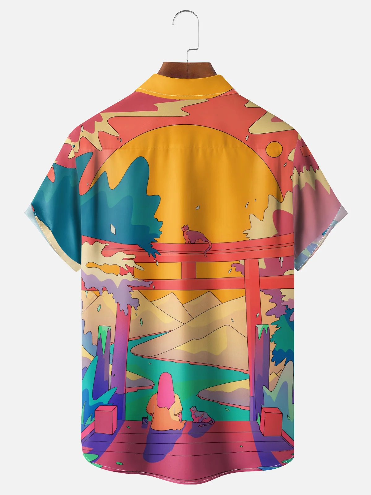 Hardaddy X Stephen Wade Moisture-wicking Landscape Chest Pocket Hawaiian Shirt