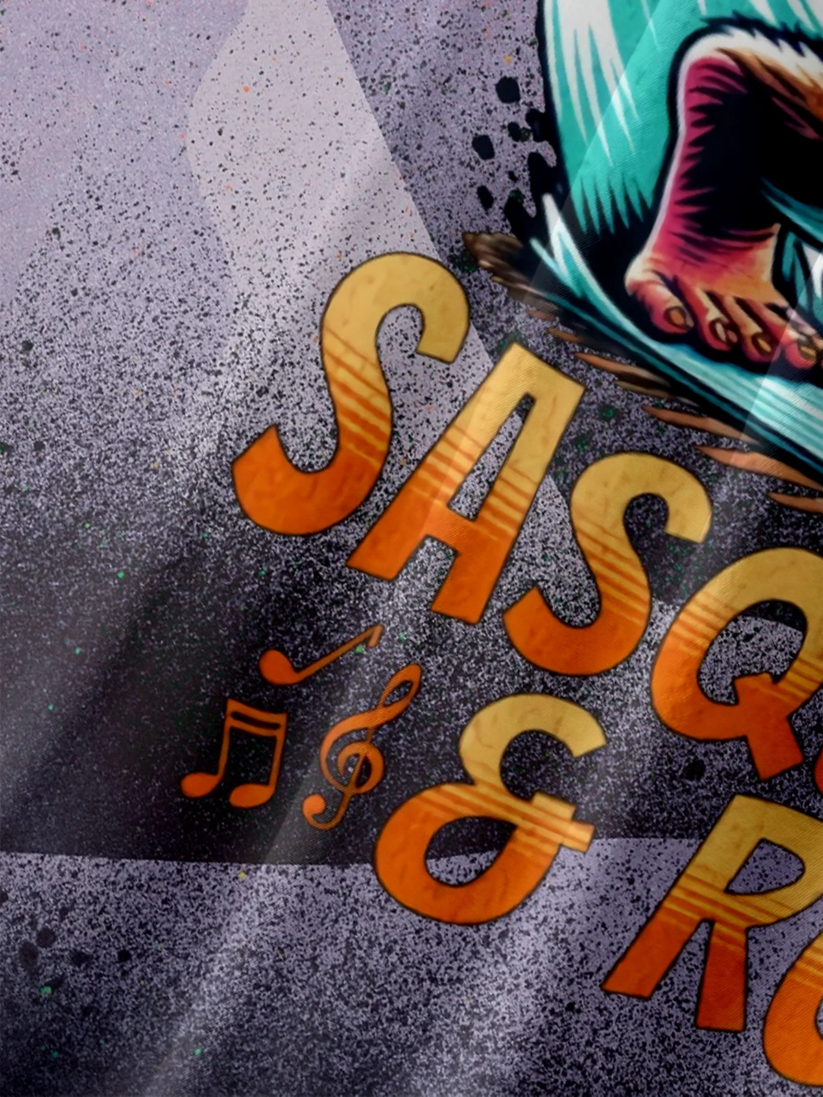 Hardaddy X Stephen Wade Moisture Wicking Guitar Music Bigfoot Chest Pocket Hawaiian Shirt