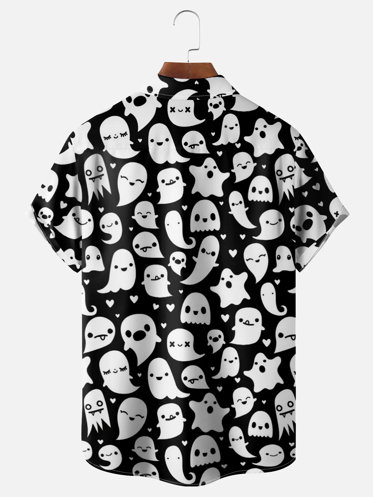 Moisture-wicking Halloween Ghost Chest Pocket Casual Shirt