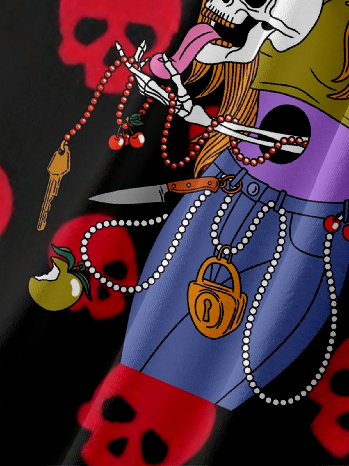 Hardaddy X Motel Gemini Moisture-wicking Skull Chest Pocket Hawaiian Shirt