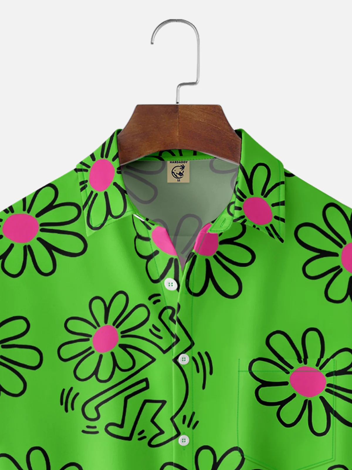 Moisture-wicking Floral Chest Pocket Hawaiian Shirt