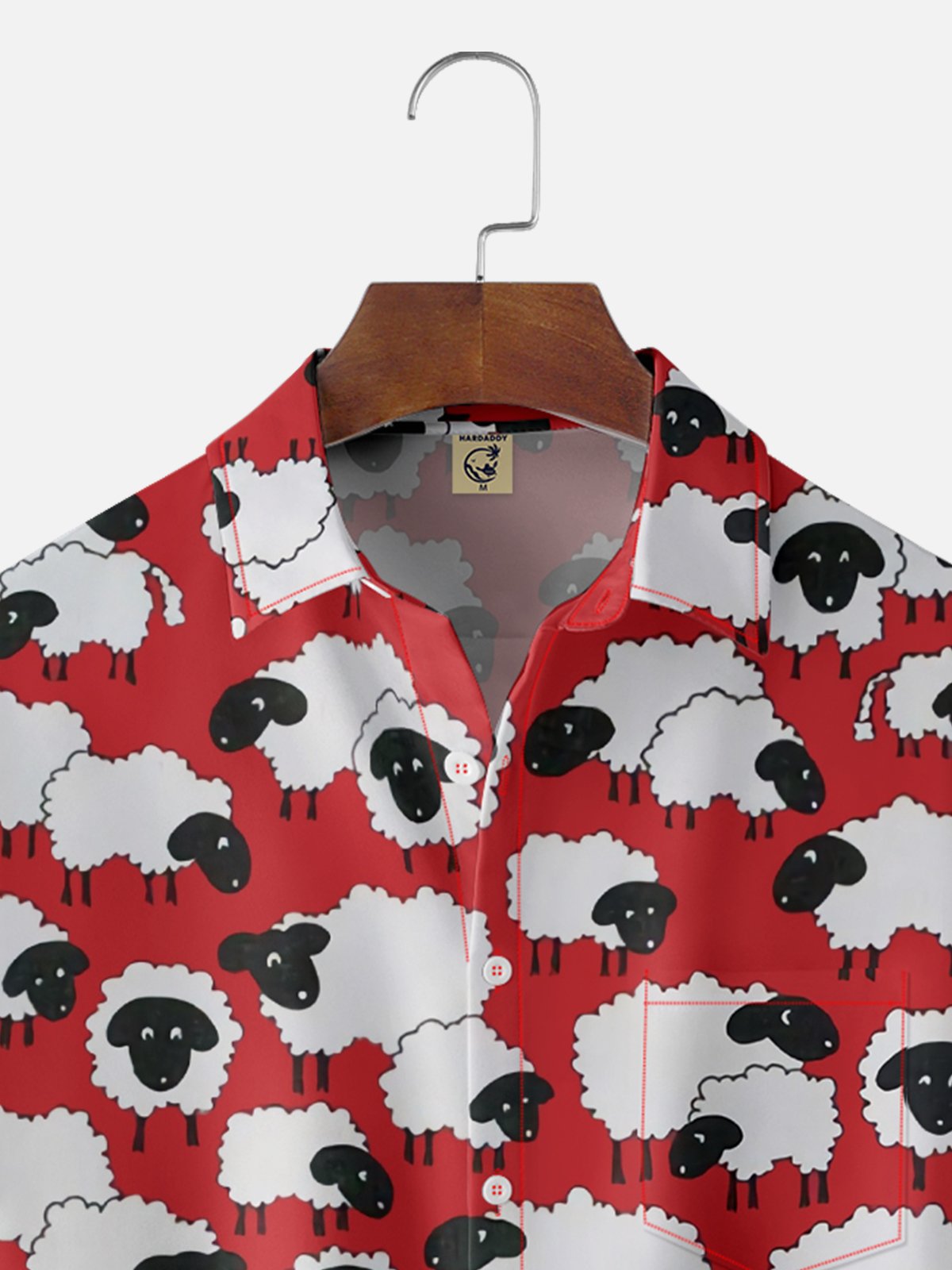 Moisture-wicking Sheep Chest Pocket Casual Shirt