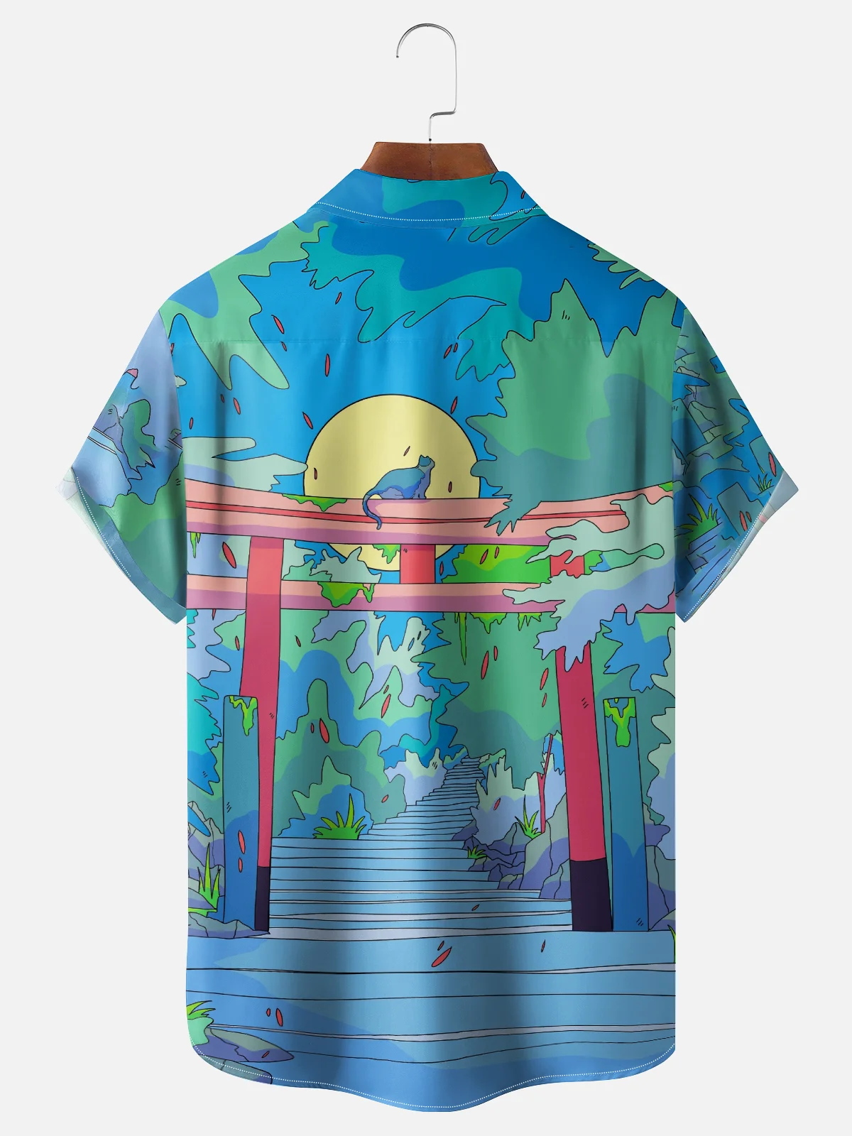 Hardaddy X Stephen Wade Moisture-wicking Japanese Pop Art Chest Pocket Hawaiian Shirt