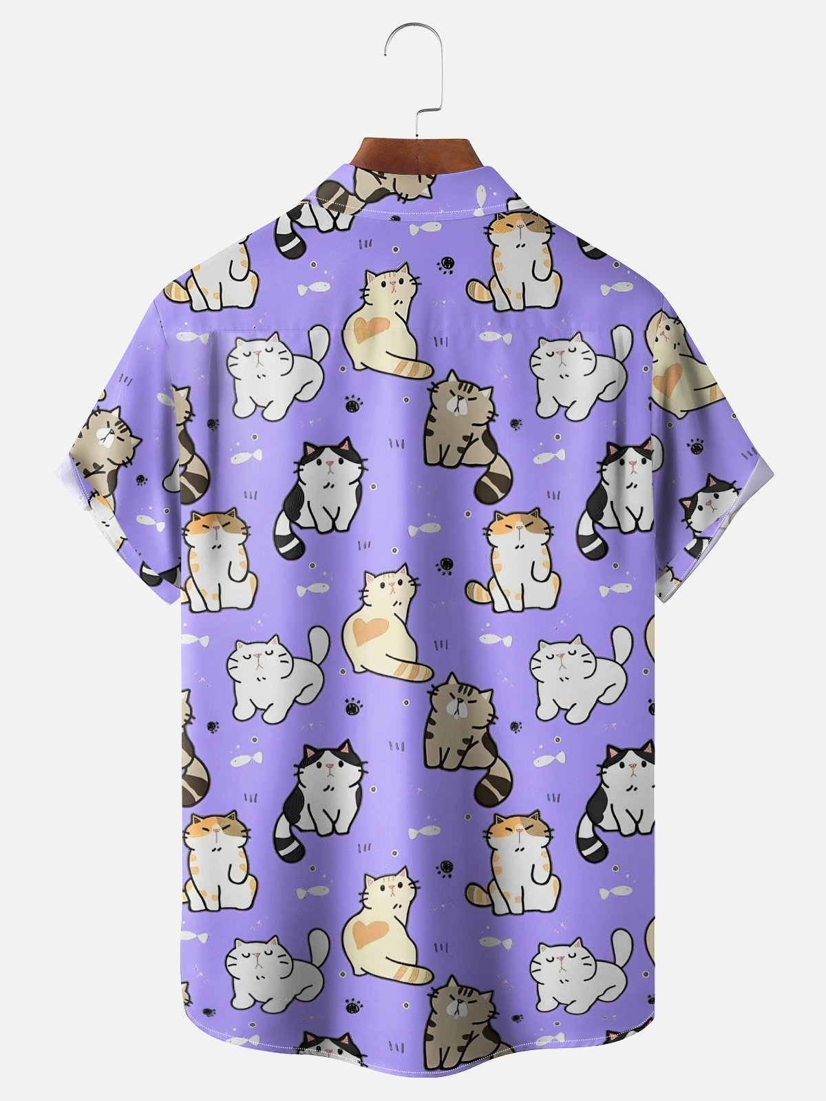 Moisture-wicking Cats Chest Pocket Casual Shirt