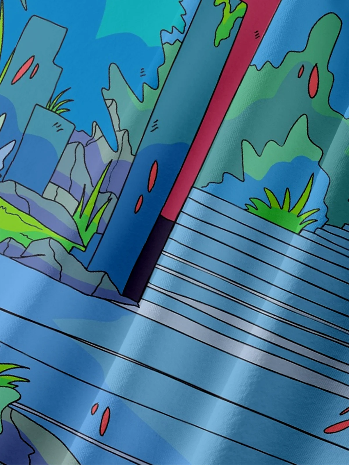 Hardaddy X Stephen Wade Moisture-wicking Japanese Pop Art Chest Pocket Hawaiian Shirt