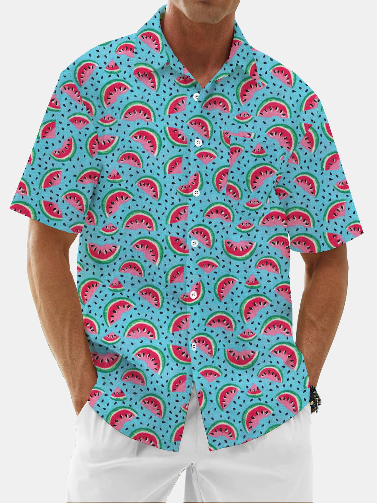 Moisture Wicking Vintage Watermelon Hawaiian Shirt