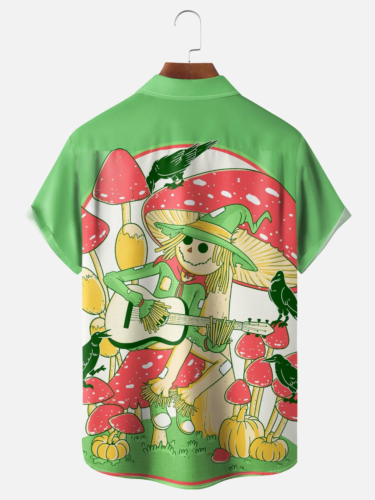 Hardaddy X Contatoeoli Studio Moisture-wicking Scarecrow Music Guitar Chest Pocket Hawaiian Shirt
