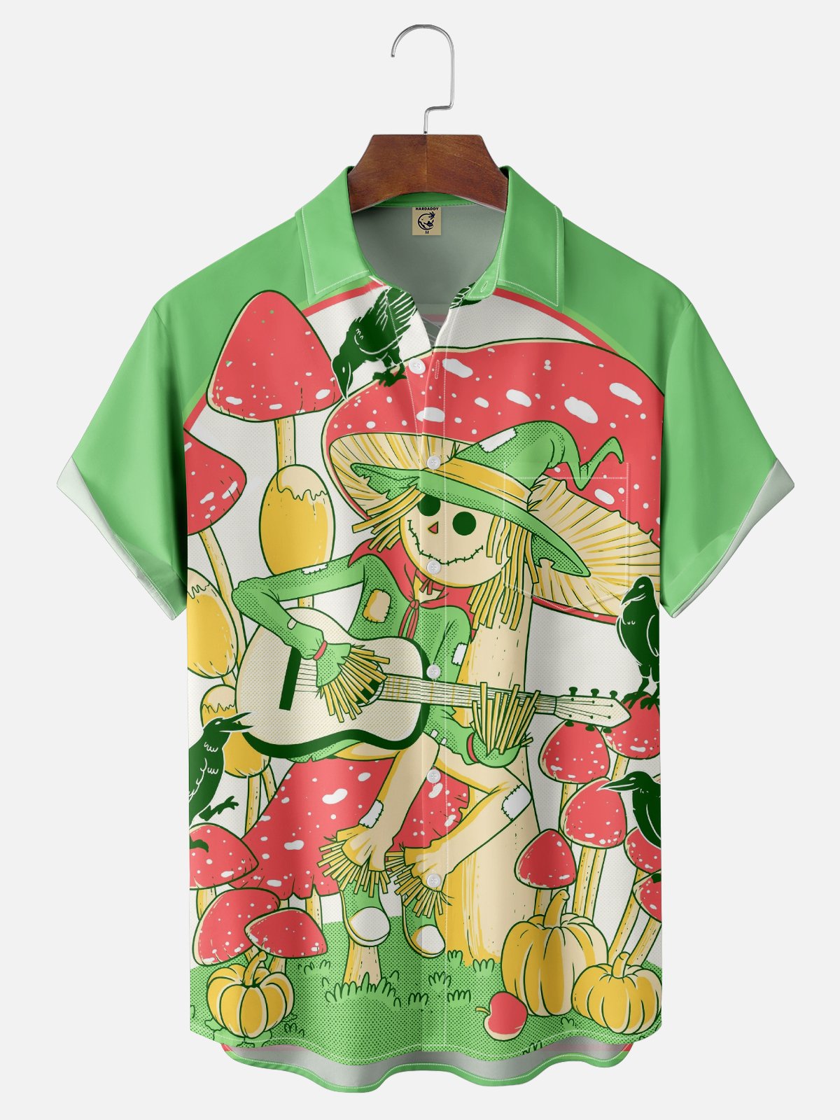 Hardaddy X Contatoeoli Studio Moisture-wicking Scarecrow Music Guitar Chest Pocket Hawaiian Shirt