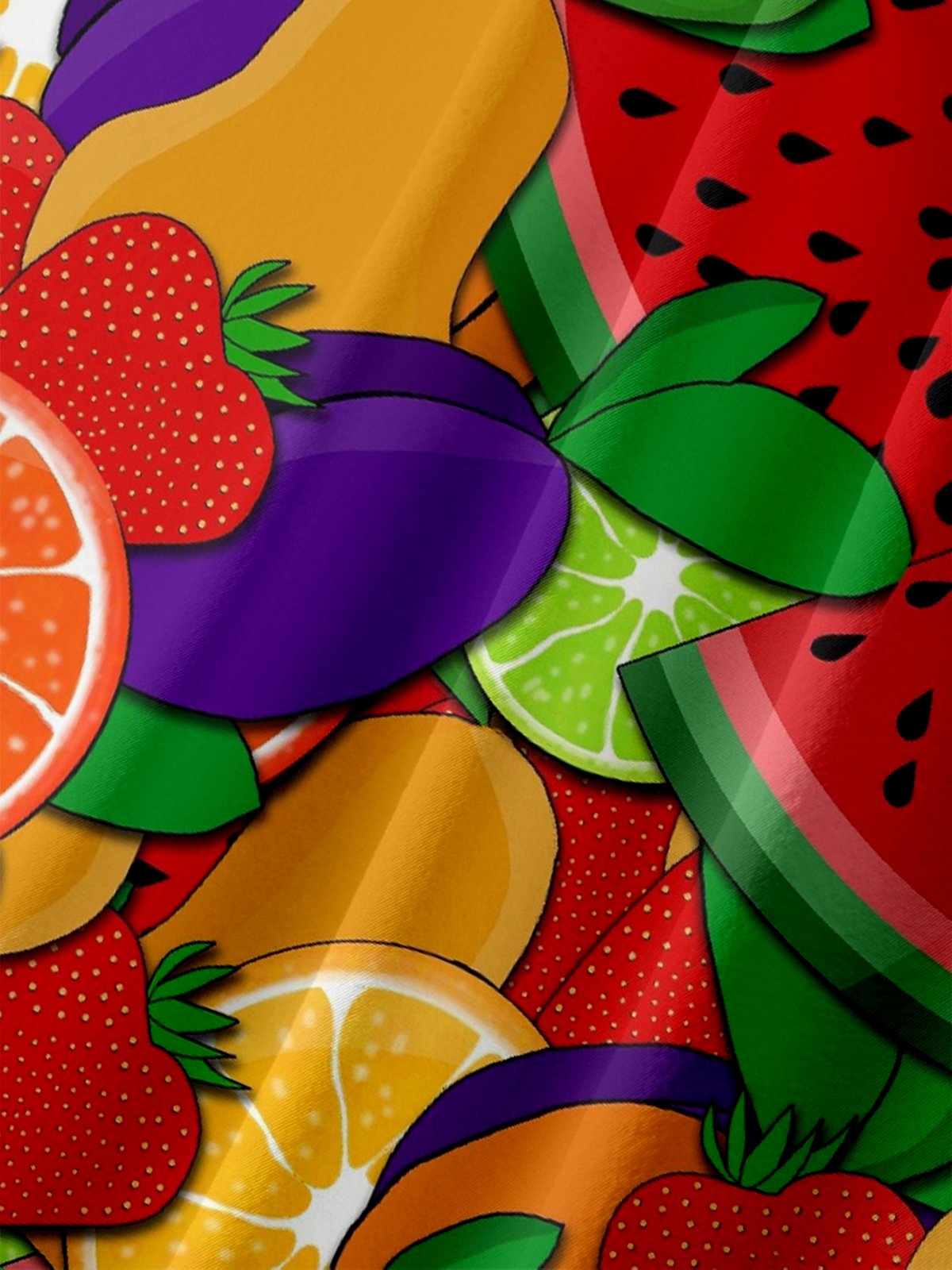 Hardaddy X Valentina Bjekovic Moisture-wicking Fruits Watermelon Strawberry Lime Orange Chest Pocket Casual Shirt