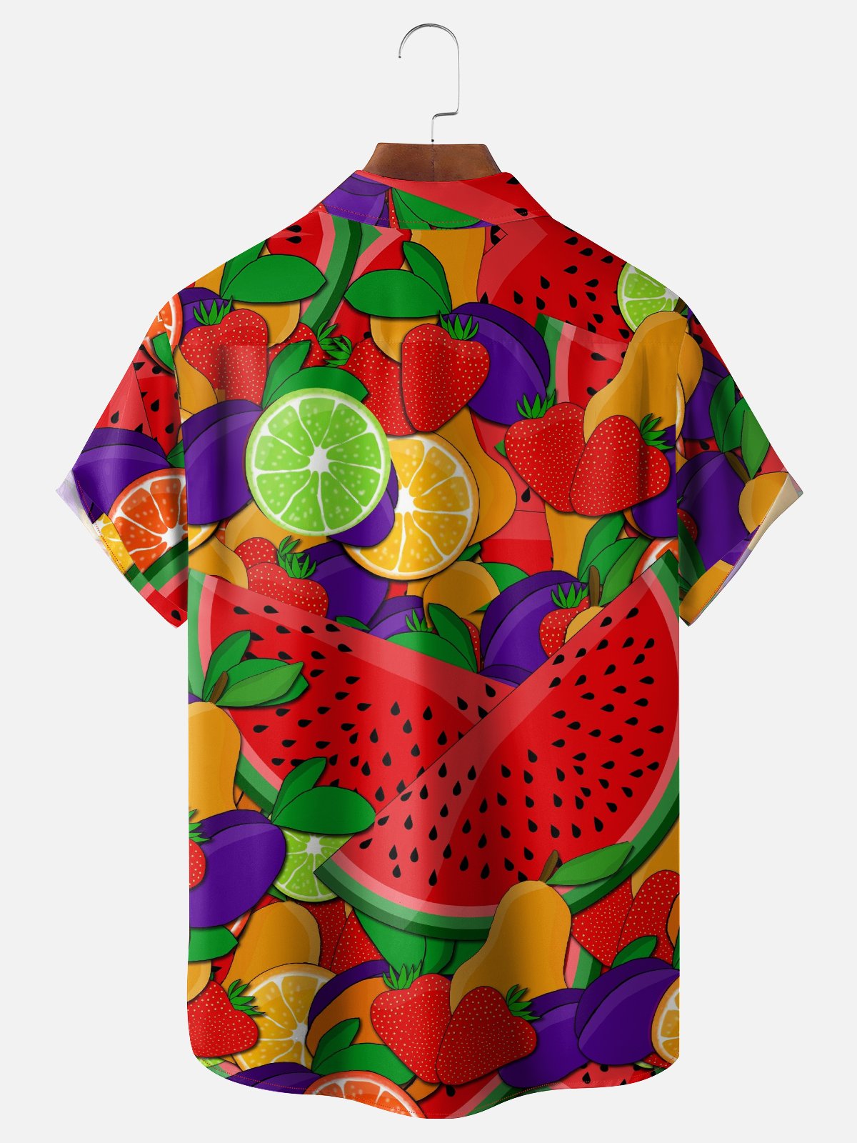 Hardaddy X Valentina Bjekovic Moisture-wicking Fruits Watermelon Strawberry Lime Orange Chest Pocket Casual Shirt