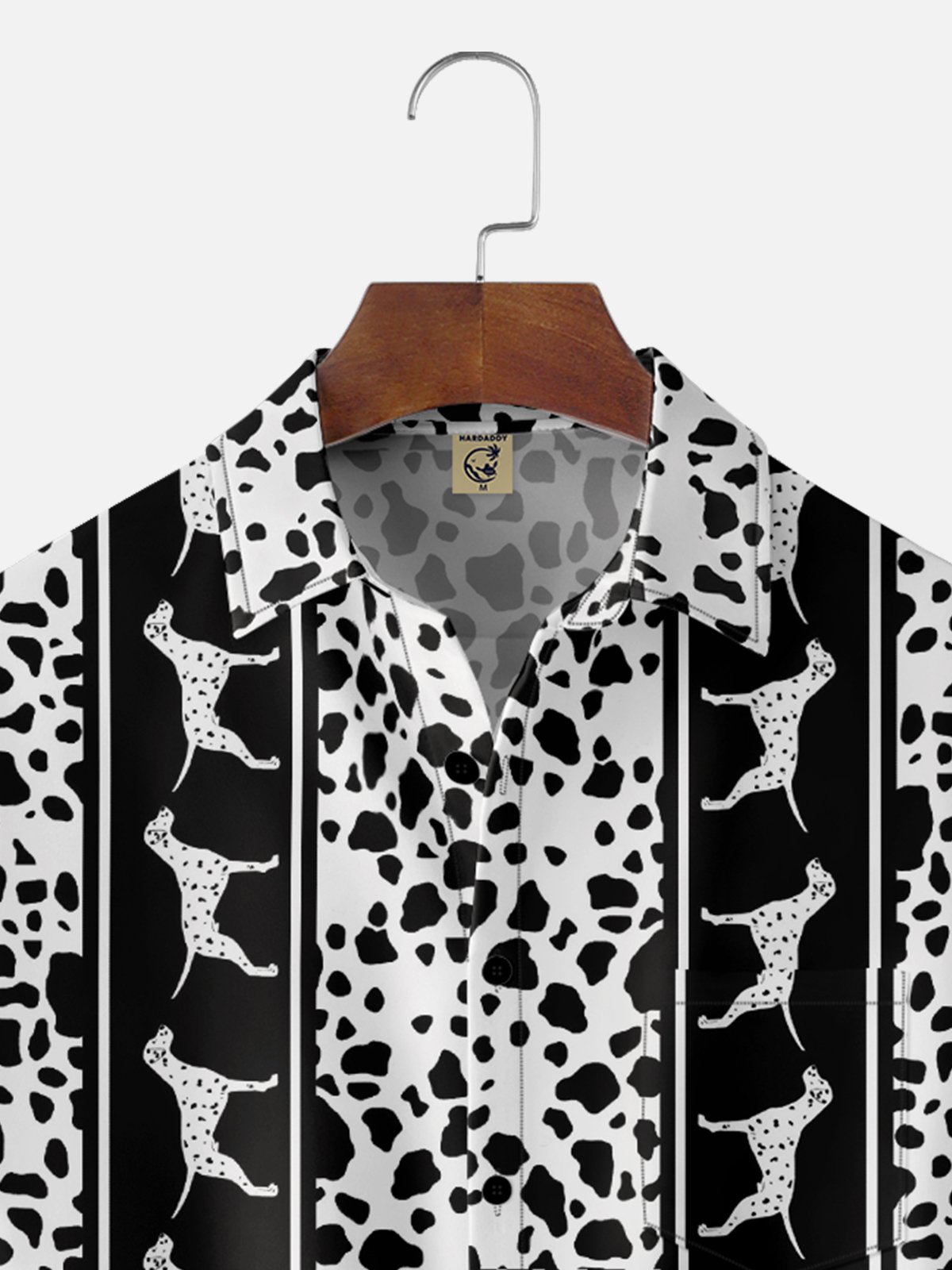 Hardaddy X Valentina Bjekovic Moisture Wicking Dalmatian Chest Pocket Bowling Shirt