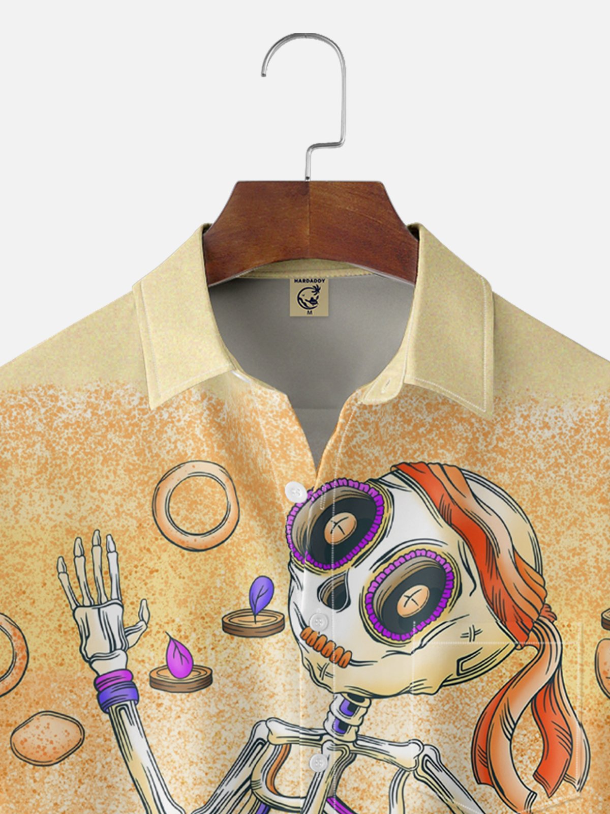 Hardaddy x Woulstain Creado Moisture-wicking Skeleton Puppet Art Chest Pocket Casual Shirt